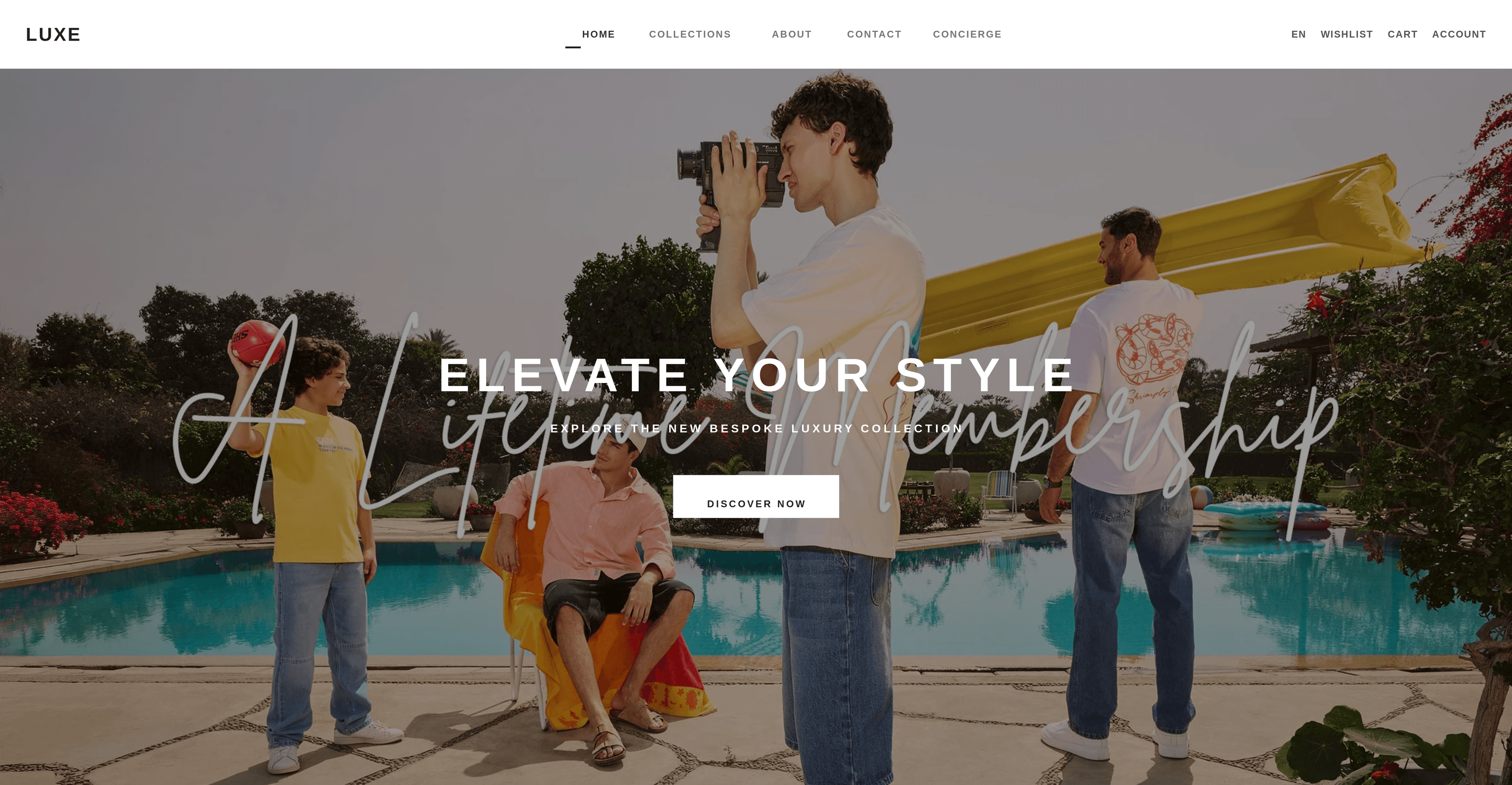 Luxe luxury e-commerce platform screenshot